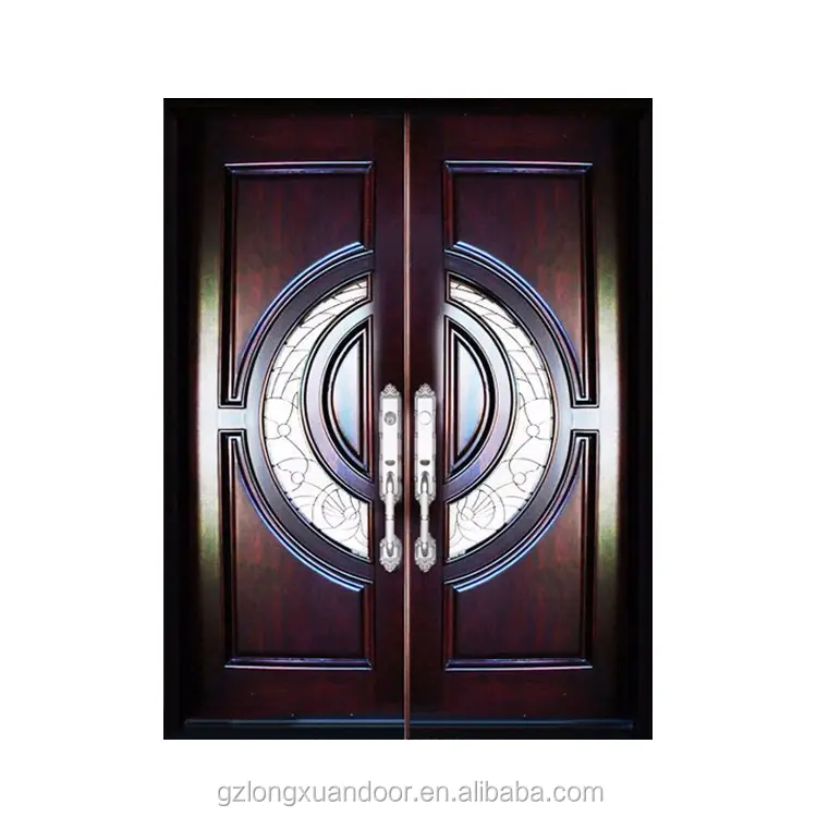 2023 modern design China entrance 8 feet doors indoor double part door style wood glass entry exterior door