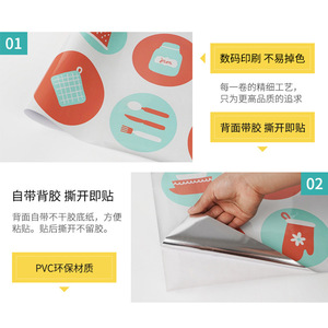Kitchen <b>Stickers</b> Waterproof Oil Proof Self Adhesive PVC <b>Wall</b> Film For Range Hoods Tiles Stovetops Home <b>Decoration</b> - Product Image 1