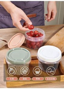 Recipientes Redondos Transparentes Herméticos para Almacenamiento de Alimentos con Tapas de Colores, Recipientes de Plástico Apilables Libres de BPA para Granos, Caja para Alimentos de Bebé - Product Image 2
