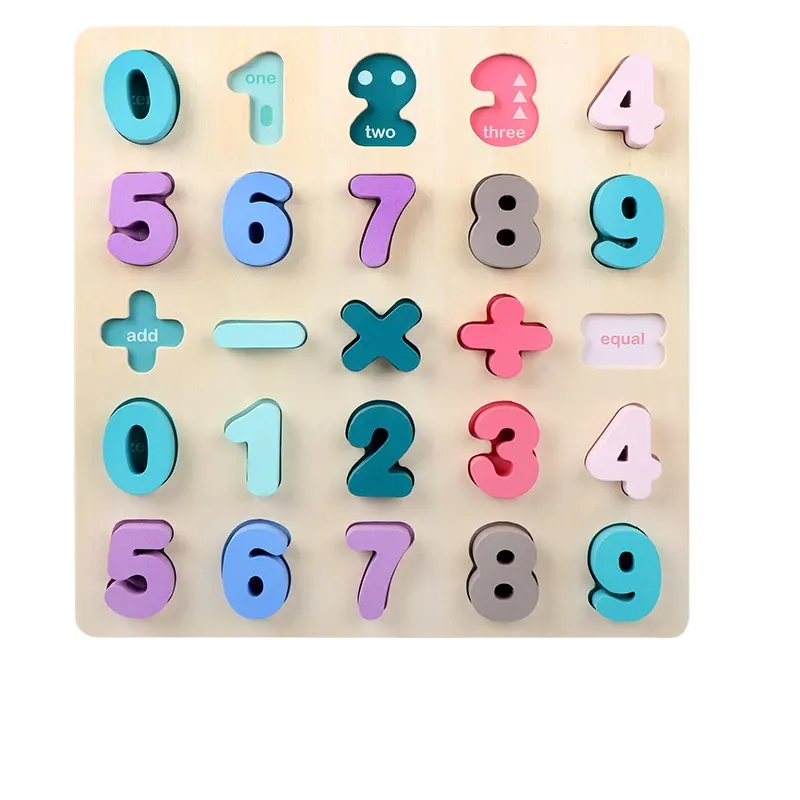 Vendite dirette della fabbrica lettere digitali in legno bambini piccoli forma cognizione mano scratch board puzzle per bambini