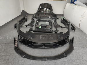 P-style pare-chocs avant et arrière jupes latérales de lèvre avant couvre kit de carrosserie de becquet arrière pour <span class=keywords><strong>Lamborghini</strong></span> LP610 580 tout en fibre de carbone - Product Image 2