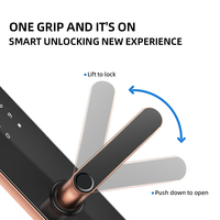 Cerradura de Puerta Biométrica con Huella Digital Bluelock Tuya WiFi, Aplicación TTLock, Llave Digital sin Llave, Manija de Hierro, Cerradura de Seguridad para Puertas