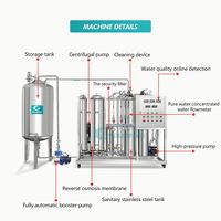 Machine de traitement d'eau RO 500LPH 1000LPH et système de filtration par osmose inverse pour usage commercial et industriel