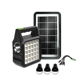 Fabrieksprijs Mini Draagbare Led Werk Schijnwerpers Kit Power Camping Systeem Energie Lamp Zonne-Energie Verlichtingssysteem Met 3 Lampen