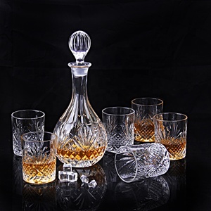 China Wholesale Royal bar Luxury Packing glassware <strong>Wine</strong> <strong>Decanter</strong> With 6 Rock Glass <strong>Wine</strong> Cups Whisky <strong>Decanter</strong> Tumblers <strong>Set</strong> - Product Image 1