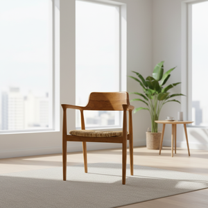Sillón Moderno y Duradero de Madera de Teca Ecológica con Asiento Tejido para Apartamento, Comedor, Sala de Estar, Uso en Exteriores y Hoteles - Indonesia - Product Image 6
