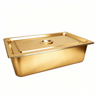 Goldene Edelstahl-Gastronormbehälter mit Deckel, Metall-GN-Behälter für Buffet, Restaurant und Küchenlagerung