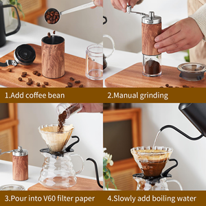 Ensemble moulin à café manuel et kit de café pour infusion manuelle (pour over pour over), avec pot de préparation manuelle, filtre et système de drainage, idéal pour les cadeaux - Product Image 6
