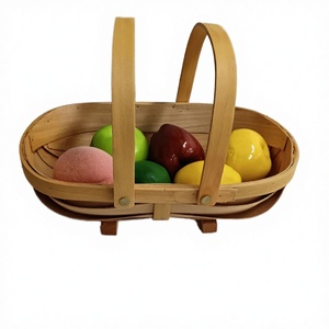 Factory Wholesale Mijin Guangxi Colorful Woven <b>Wooden</b> Trug <b>Baskets</b> Eco-Friendly Multifunction Sustainable Food Storage Handles - Product Image 4