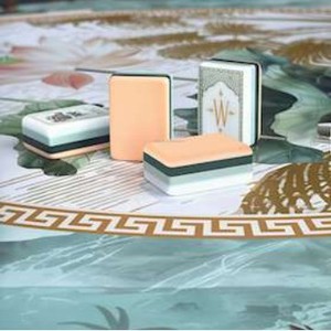 Tuiles de mahjong Yu Jiaqi Orange White Lotus, ensemble de 160 pièces pour jeu à domicile et cadeau - Product Image 2