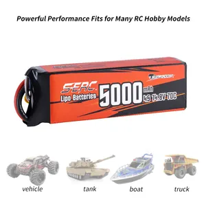 SUNPADOW 4S 14.8V Lipo pil 5000mAh 70C yumuşak kılıf Deans EC5 fiş ile RC araba kamyon tekne araçlar Tank Buggy yarış hobi