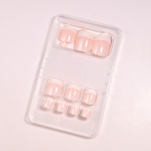 Accessoires pour l'art des ongles très vendus, motif à carreaux tendance, arc rose régulier, bord <span class=keywords><strong>blanc</strong></span>, <span class=keywords><strong>faux</strong></span> ongles pour les orteils - Product Image 4