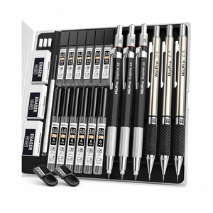 Set di 6 Matite Meccaniche Artistiche con 3 Matite Metalliche da Disegno 0.5 0.7 0.9mm e 3 Portaminere da 2mm (2B) - Product Image 2