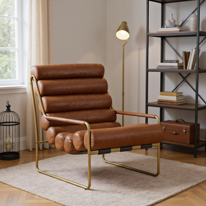 Nâu cao cấp da cánh tay phòng khách ghế thoải mái và phong cách Đồ nội thất - Product Image 1