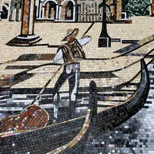 Bild Mosaik Kunst Muster Medaillon Marmor Mosaik Wandbild für die Dekoration