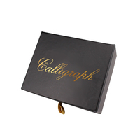 Boîte en carton avec LOGO personnalisé, boîte en carton avec pochette en PU, emballage de luxe pour bijoux, collier et boucles d'oreilles