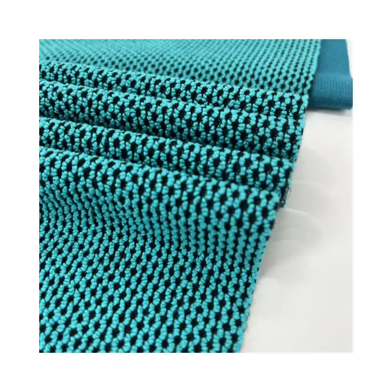 100% Polyester Fabric Softshell Honeycomb Coarse Needle Bonded Warp Knit Nylon Loop For Sportswear