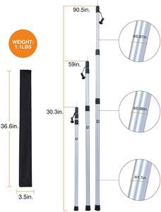 Poteaux en aluminium réglables <span class=keywords><strong>pour</strong></span> tente de camping, <span class=keywords><strong>auvent</strong></span>, <span class=keywords><strong>auvent</strong></span>, poteaux télescopiques - Product Image 4