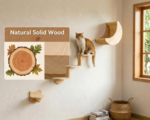 Estructura de Escalada para Gatos Montada en la Pared, Árbol para Gatos de Madera Resistente con Cinco Niveles, Escalera y Área de Descanso, Hecho en China, Empaquetado en Caja de Cartón - Product Image 4