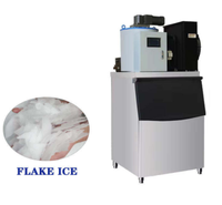 Machine à glace en flocons commerciale 500 kg en acier inoxydable, équipement industriel, refroidissement eau/air, contrôle intelligent LCD pour la restauration