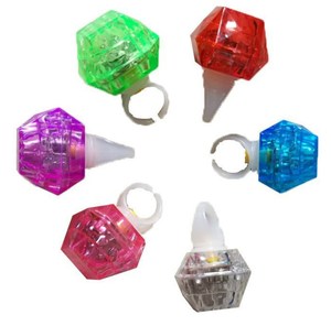 Giá rẻ lấp lánh <span class=keywords><strong>LED</strong></span> Light-Up Kim Cương Bling Nhẫn chói ngón tay đèn cho Giáng sinh Đảng tổ chức sự kiện nhấp nháy nhẫn nhựa - Product Image 2