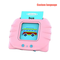 Langue personnalisée 112 cartes Parler machine à cartes flash Machine d'apprentissage de la petite enfance Forme de chat de dessin animé