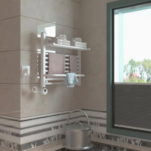 Radiateur de salle de bain électrique en acier 400*800 avec étagères, petit bac de rangement multi-niveaux - Product Image 6
