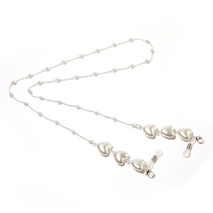 Chaîne de lunettes en forme de cœur avec perles imitation, en alliage, unisexe, pour usage quotidien, chaîne de corps tendance - Product Image 5