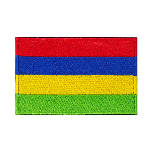 Drapeaux de pays brodés de haute qualité en gros à <span class=keywords><strong>Maurice</strong></span>, à coudre ou à repasser, avec fermeture auto-agrippante - Product Image 1