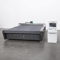 Mesin Pemotong Otomatis dengan Pisau Getar untuk Kain Tenda, Terpal PVC, Kanvas, Dilengkapi Kamera, Plotter Digital Flatbed, Meja Pemotong