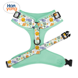2023 yeni lüks ücretsiz örnek ön tıklayın sevimli özel desen toptan Pet köpek boyun ayarlanabilir çevre dostu köpek koşum seti - Product Image 2