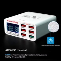Chargeur USB LCD 6 ports Sunshine SS-304Q 2.4A Chargeur rapide Prise en charge de l'intelligence QC 3.0 Compatibilité pour chargeur