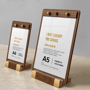 Custom <strong>Acrylic</strong> Wooden <strong>Stand</strong> Double-sided <strong>Display</strong> <strong>Stand</strong> <strong>Display</strong> Rack <strong>Acrylic</strong> Solid Wood Base Holder Advertising Card Table Decor - Product Image 2
