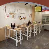 Ensemble de salle à manger moderne à une table et deux chaises Mobilier de bar en métal pour l'extérieur, la maison Cave à vin Utilisation Table à manger Chaises