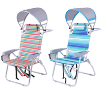 Chaise pliante Mingchan avec auvent, chaise de plage, chaise longue, mobilier d'extérieur, camping, parasol portable réglable