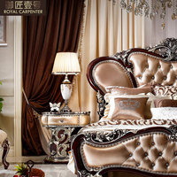 Lit double en cuir néoclassique avec boutons, style européen, 1,8 m, mobilier de chambre principale, ensembles de chambre à coucher