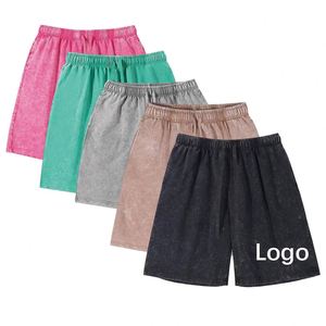 Shorts en coton lourd 260G délavé unisexe personnalisable fabricant été vintage homme effet délavé à l'acide - Product Image 1
