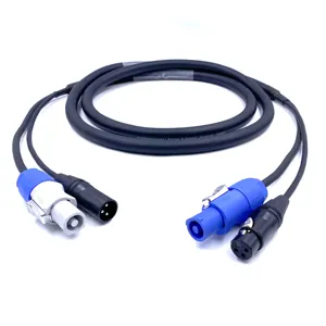 Waterproof Powercon Plus 3 Pin Dmx Combi Combo Hybrid Cable Connector Factory