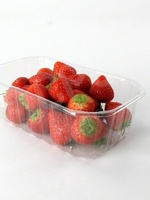 Boîte en blister PET jetable recyclable, emballage transparent pour fruits, raisins, fraises, bleuets