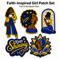 Set de Parches Bordados Personalizados con Inspiración Religiosa para Chicas Negras, para Gorras, Mochilas, Chaquetas, Regalos de Boutique y Artículos para Eventos