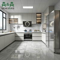 Meubles de cuisine intérieurs en forme de L de style français SLS, luxe léger, sur mesure, ensemble complet de meubles pour la maison avec évier, armoire modulaire RTA