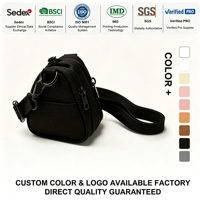Mini sac bandoulière personnalisé pour homme, en polyester recyclé, porte-clés, pochette à monnaie, mousqueton, pour voyage et usage quotidien, pour femme