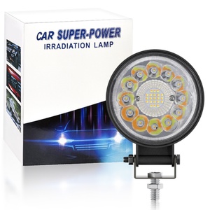 Feux de travail LED haute luminosité pour camion, modèle tournesol, jaune et blanc, projecteur rond - Product Image 1