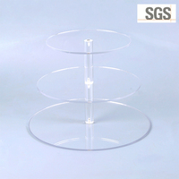 Support en acrylique Transparent pour Cupcake, matériel de découpe, présentoir à gâteau, boîte en verre PMMA, multiplexi, pour mariage/fête à plusieurs niveaux, 3 niveaux