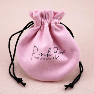 Bolsa de Embalaje de Joyería de Gamuza con Cordón Personalizada, Bolsa de Regalo de Terciopelo Rosa Bebé Pequeña con Logotipo, Bolsa de Joyería - Product Image 6