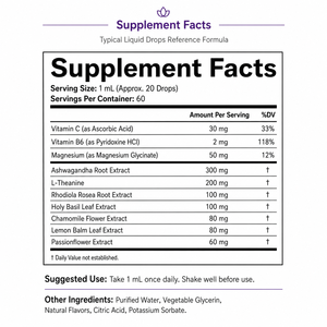 Gocce Liquide di Ashwagandha ad Alta Potenza con L-Teanina e Magnesio per Chiarezza <span class=keywords><strong>Mentale</strong></span> e Umore Calmo - Best Seller - Product Image 4