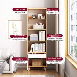 Étagère de rangement laquée moderne multi-niveaux, bibliothèque simple sur pied pour salon, rangement domestique gain de place - Product Image 2