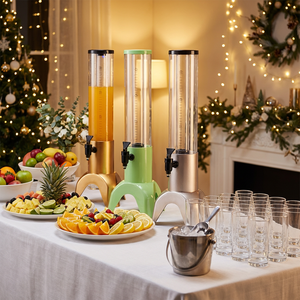 Distributeur de boissons en plastique de qualité alimentaire 3L avec système de refroidissement intégré par tube à glace, certifié ISO CE, pour table de restaurant - Product Image 3
