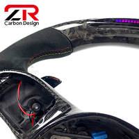 Volant en fibre de carbone forgé en forme de D avec écran LED amélioré pour Mercedes-Benz W204 W205 W211 AMG GLE CLA