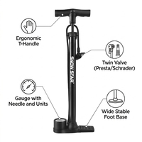 High-Pressure Cycling Hand Inflator Pump Multi-Functional Mini Air Floor Pump for Bicycle Portable Easy Use